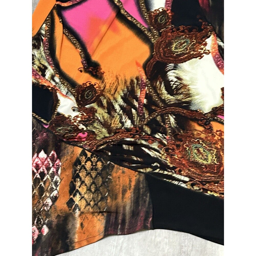 Eva Varro Floral Large Tunic Top Womens Black Thick Liquid Knit Witchy Artsy USA - Picture 12 of 13